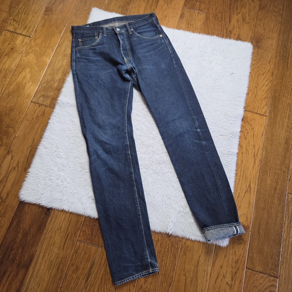 Blue In Green Japanese Selvedge Denim Jeans Men's 31 Cotton Dark Wash Button Fly
